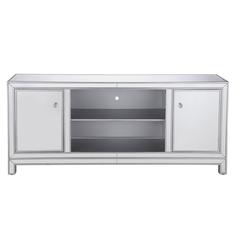 60 in. mirrored TV stand in antique silver