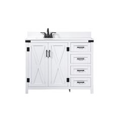 42 inch Single bathroom vanity in white with backsplash