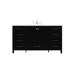 60 inch Single bathroom vanity in black