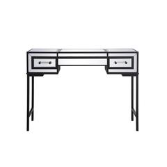 42 inch mirrored flip top vanity table in black