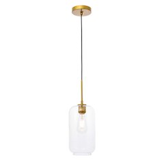 Collier 1 Light Brass And Clear Glass Pendant