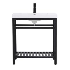 30 inch Single Bathroom Metal Vanity in Black