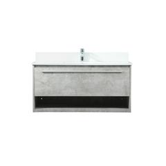 40 inch Single bathroom vanity in concrete grey with backsplash