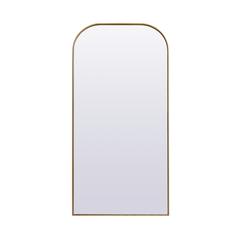 Metal Frame Arch Full Length Mirror 35x72 Inch in Brass