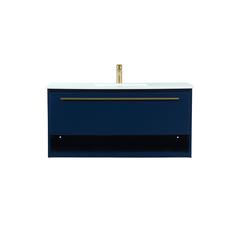 40 inch Single bathroom vanity in blue