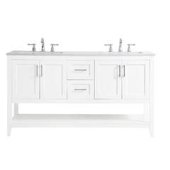 60 inch Double Bathroom Vanity in White