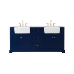 72 inch double bathroom vanity in blue