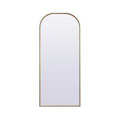 Metal Frame Arch Full Length Mirror 28x66 Inch in Brass