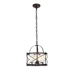 Pendant D15.8 H17.3 Lt:3 Dark Copper Brown And Frosted White Finish
