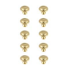Garlande 1.2" Diameter Brushed Gold Mushroom Knob Multipack (Set of 10)
