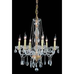 Verona 6 light Gold Chandelier Clear Royal Cut Crystal