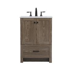 24 inch Single Bathroom Vanity in Weathered oak