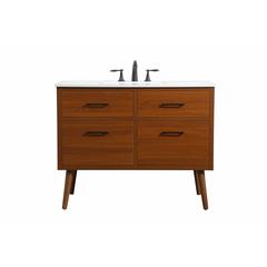 42 inch Single bathroom vanity in teak
