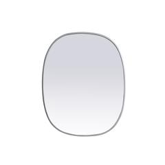 Metal Frame Oval Mirror 24x30 Inch in Silver