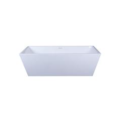 72 inch soaking rectangular bathtub in glossy white