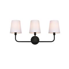Colson 3 light Black and Clear Bath Sconce