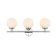 Ansley 3 light Chrome and frosted white Bath Sconce