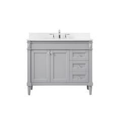 42 inch Single bathroom vanity in grey with backsplash