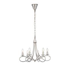 Lyndon 6 light polished Nickel Pendant