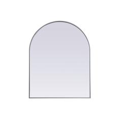 Metal Frame Arch Mirror 33x42 Inch in Silver