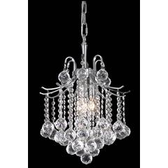 Amelia Collection Pendant D12in H15in Lt:3 Chrome finish