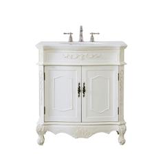 32 inch Single Bathroom vanity in antique white
