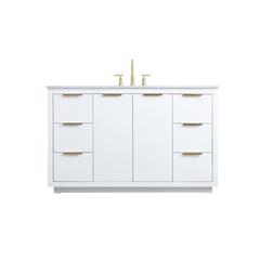 54 Inch SIngle Bathroom Vanity In White