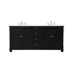72 inch double bathroom vanity set in black