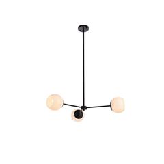 Briggs 32 inch pendant in black with white shade