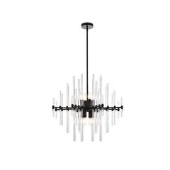Sienna 27 inch crystal rod pendant in black