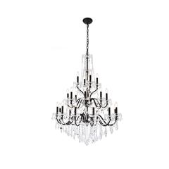 St. Francis 24 light Dark Bronze Chandelier Clear Royal Cut Crystal