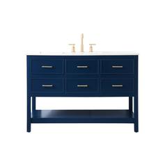 48 inch Single bathroom vanity in blue