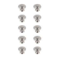Minu 1.3" Diameter Brushed Nickel Mushroom Knob Multipack (Set of 10)