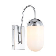 Kace 1 Light Chrome And Frosted White Glass Wall Sconce