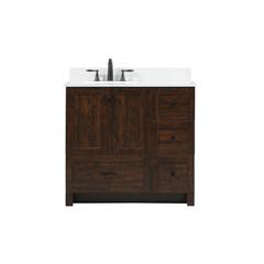 36 inch Single bathroom vanity in expresso with backsplash