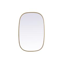 Metal Frame Oval Mirror 24x36 Inch in Brass