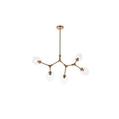 Cavoli 5 lights brass chandelier