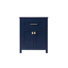24 Inch Wide Bathroom Storage Freestanding Cabinet In Blue
