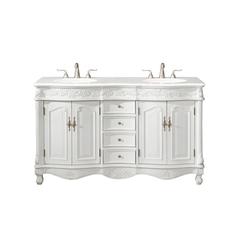 60 inch Double Bathroom vanity in Antique white