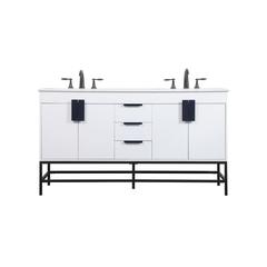 60 inch double bathroom vanity in white