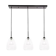 Kason 3 light Black and Clear glass pendant