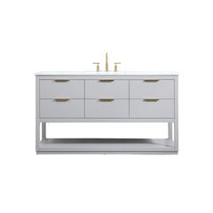 60 inch Single bathroom vanity in grey