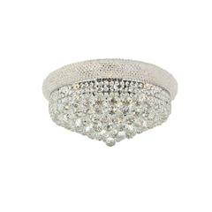 Primo 10 light Chrome Flush Mount Clear Royal Cut Crystal