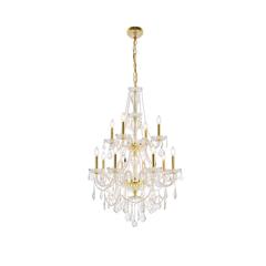 Giselle 12 light Gold Chandelier Clear Royal Cut Crystal