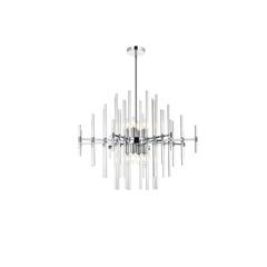 Sienna 31 inch crystal rod pendant in chrome