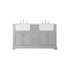 60 inch double bathroom vanity in grey