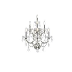 Maria Theresa 7 light Chrome Wall Sconce Golden Teak (Smoky) Royal Cut Crystal