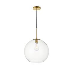 Baxter 1 Light Brass Pendant With Clear Glass
