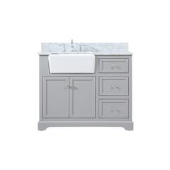 42 inch Single bathroom vanity in grey with backsplash