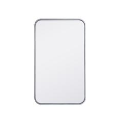 Soft corner metal rectangular mirror 18x30 inch in Silver
